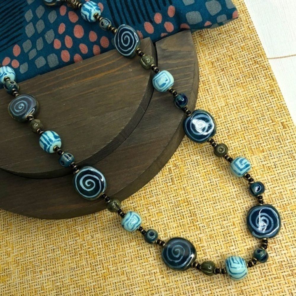 Ceramic artistic vintage necklace